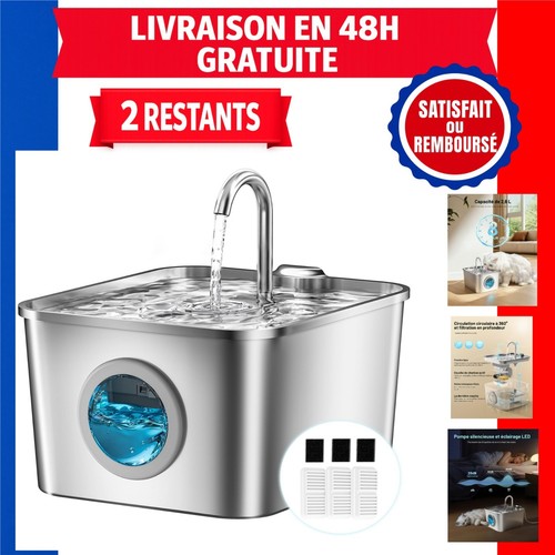 Fontaine eau chat inox - fontaine,
