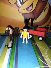 PLAYMOBIL vintage  enfants calèche poney fille et garçon set 3583 de 1983