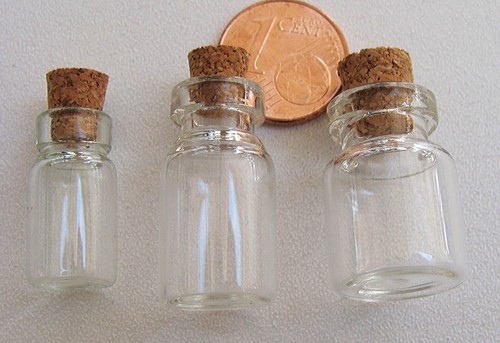 Mini fiole verre pendentif - verre,