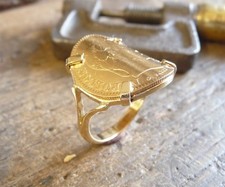 Bague pièce or 9 carats