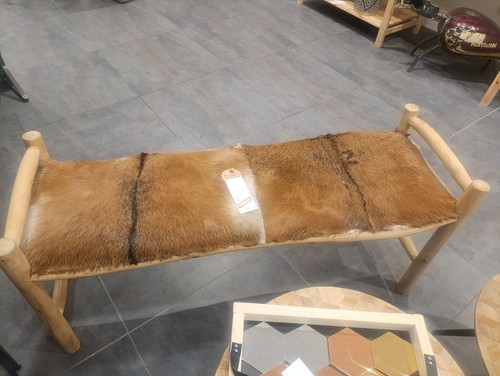 Banc peau chevre pied en - banc,