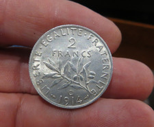 Superbe et Rare 2 Francs Semeuse argent 1914 C Castelsarrasin