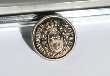 RARE BOUTON / BUTTON PLAT UNIFORME ANCIEN - MILITAIRE GENDARMERIE ROYALE D:17mm