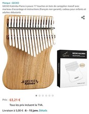 Piano à pouces Kalimba Bois