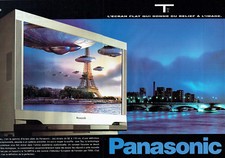 Publicité Advertising 098  1999   téléviseur Panasonic  Tau écran plat  (2 pages