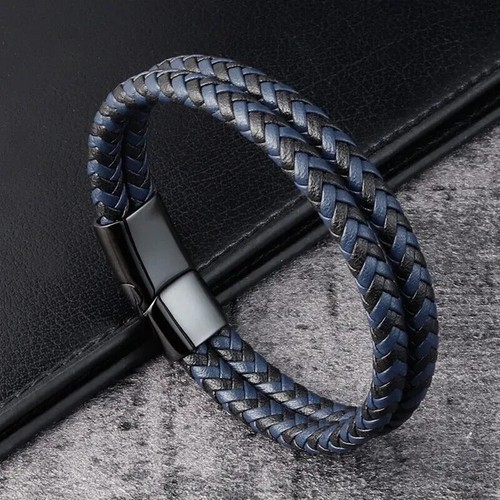 Bracelet cuir tressé - cuir,