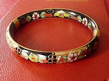 BIJOU Bracelet Ancien Rétro  Alliage Doré émaux Cloisonnés Email JEWELRY Enamel