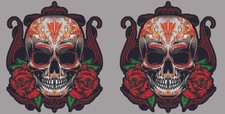 2 STICKERS AUTOCOLLANT ROSES