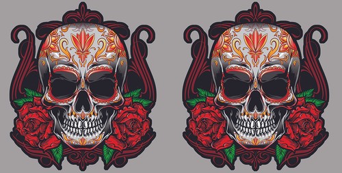 Stickers autocollant roses - 2,