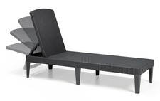 Lit Pliant De Plage Keter Jaipur Sunlounger Récupérable En Rotin