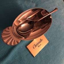 Sauciere + Cuillère Cygne M. Argenté Christofle Gallia C .Fjerdingstad COQUILLE