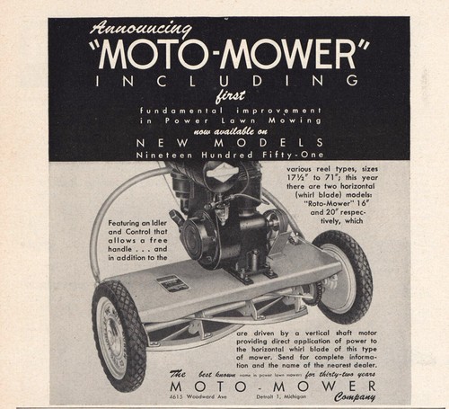 1951 moto mower - moto, lawn