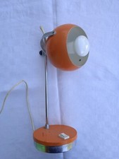 LAMPE  DE BUREAU EYE BALL ORANGE  VINTAGE ANNEE 70 / DANS SON JUS