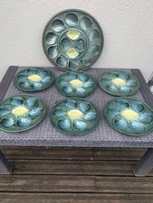 Sublime service  huîtres St Clément France , vert et jaune , vintage