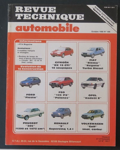 Revue technique automobile rta - revue,