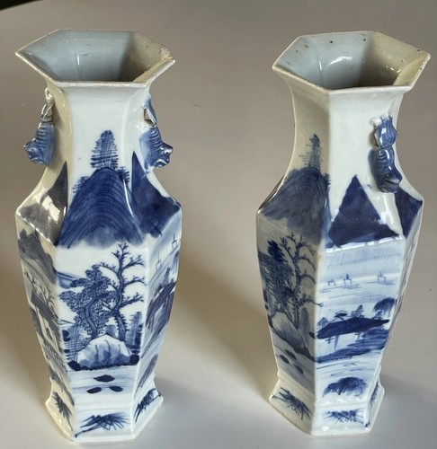 Paire vase hexagonal - de,