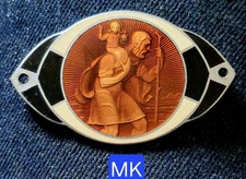 Art Déco - Saint Christophe Superbe Plaque Émaillée De Voiture 54x33mm Années 30