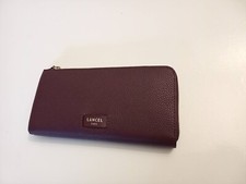 LANCEL NINON PORTEFEUILLE EN CUIR DE VACHETTE CASSIS