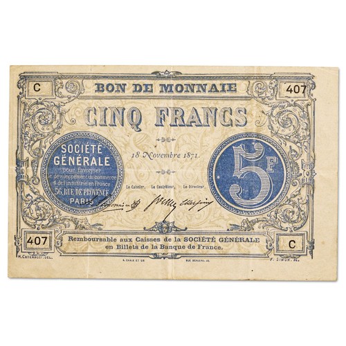 France billet francs 1871 - billet,