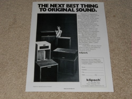 Klipsch 1978 speaker - 1978, ad,