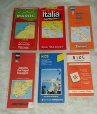 lot 6 cartes routières