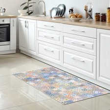 Tapis de cuisine multicolore lavable dos gel et carrelage oriental