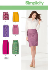 ?✂7648  PATRON SIMPLICITY 6 CREATIONS JUPE DROITE LONGUE COURTE  34 AU 50