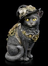 Steampunk Chats Figurine - Clockwork Kitty - Fantasie Hexenkätzchen Dekostatue