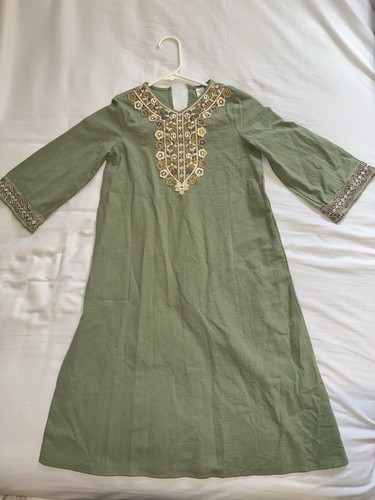 Girls gandoura caftan green - caftan,