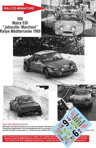 Decals ref 0566 matra - matra, 530
