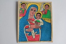 Peinture sur parchemin Vierge à l'enfant Éthiopie (70864)