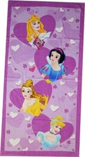 GRAND DRAP DE BAIN OU PLAGE PRINCESSES 75 x 150 cm 100% COTON