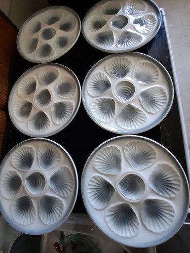 Lot assiettes à huîtres - 6,
