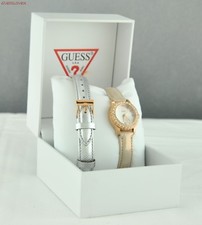 FREE Ship USA Chic Ladies Watch GUESS 2in1l Leather Stainless Steel Women Lovely