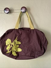 Grand Sac Sport Gym Voyage Shopping Week-end Klorane Marron Vert Fleur