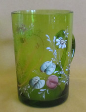 Ancien verre chope vert