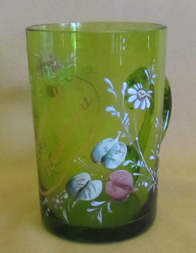 Ancien verre chope vert