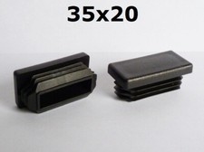 35x20 bouchon embout cap pour tube rectangulaire plastic PVC NOIR