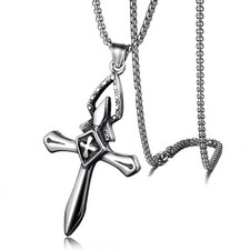 Collier croix chaîne homme