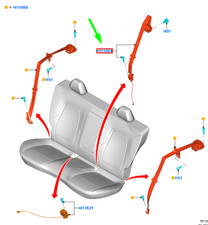 Ceinture de sécurité arrière FORD FOCUS MK4 2390734 NEUF ORIGINAL