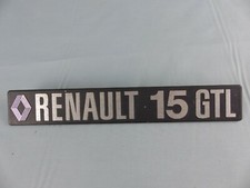 RENAULT 15 GTL logo emblème sigle insigne monogramme hayon coffre  aluminium ALU