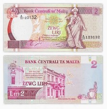 2 LIRI 1994 MALTE / MALTA [NEUF / UNC] P45a
