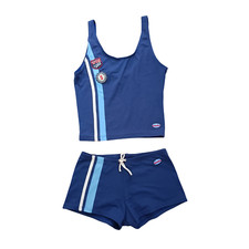 Maillot de bain bleu. 2 pieces. Shorty et brassiere. Banana Moon. Taille 36