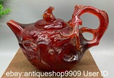 6 "poteau de théière de vin de bête de racine d'arbre d'ambre rouge antique de l