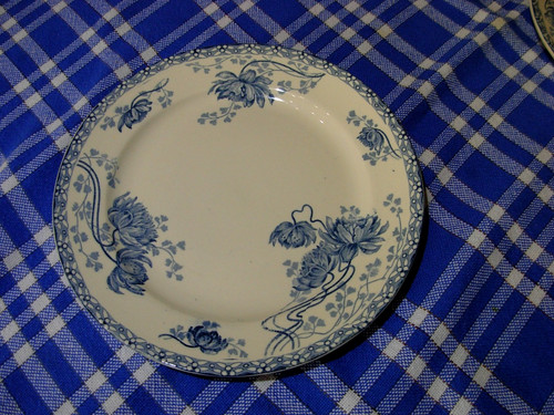 Assiette plate ancien décor - assiette,
