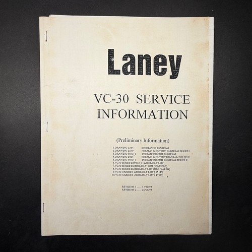 Vintage laney service - vc-30,