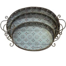 Métal Plateau Set/3 ~ avec