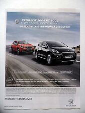 PUBLICITE-ADVERTISING :  PEUGEOT 2008 3008 Crossway, noire rouge 2015 Voitures