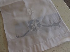 longue taie de traversin brodée, 2.27 m, PUR fil de lin, ancienne