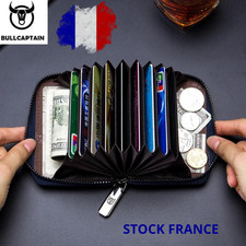 Portefeuille Homme Cuir Véritable Porte-Cartes Sécurisé RFID Anti Fraude Piratag